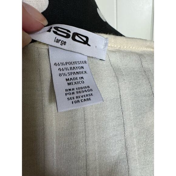 RSQ Womens Top Sz L Cream Open Tie Back Cropped Top Crop Ribbed Long Sleeve - Picture 10 of 10